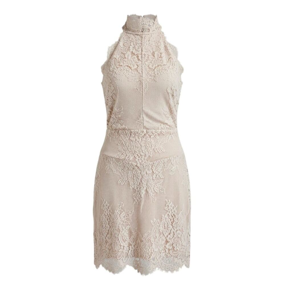 Free People Intimately Mini Dress Halter Lace Open Back